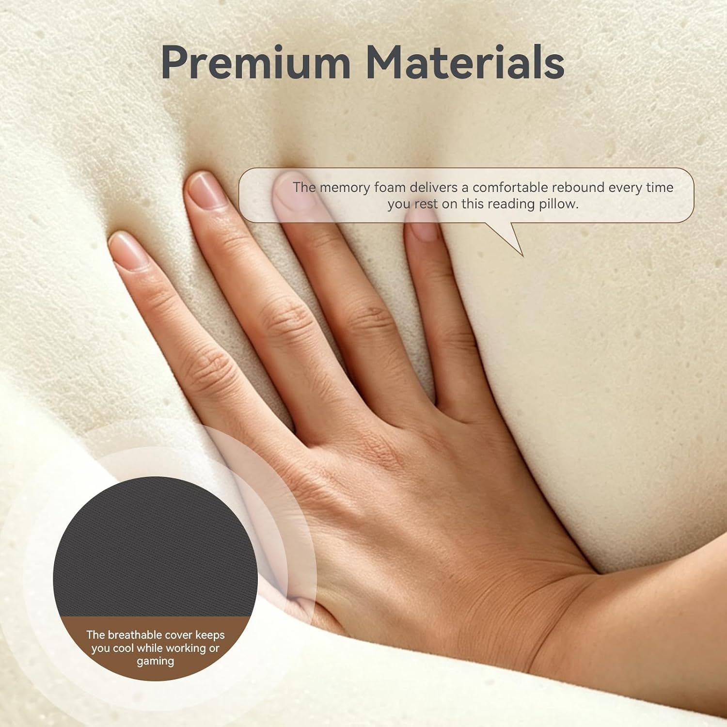 Reading Pillow for Bed, Memory Foam Lap Desk Pillow for Adults image 4