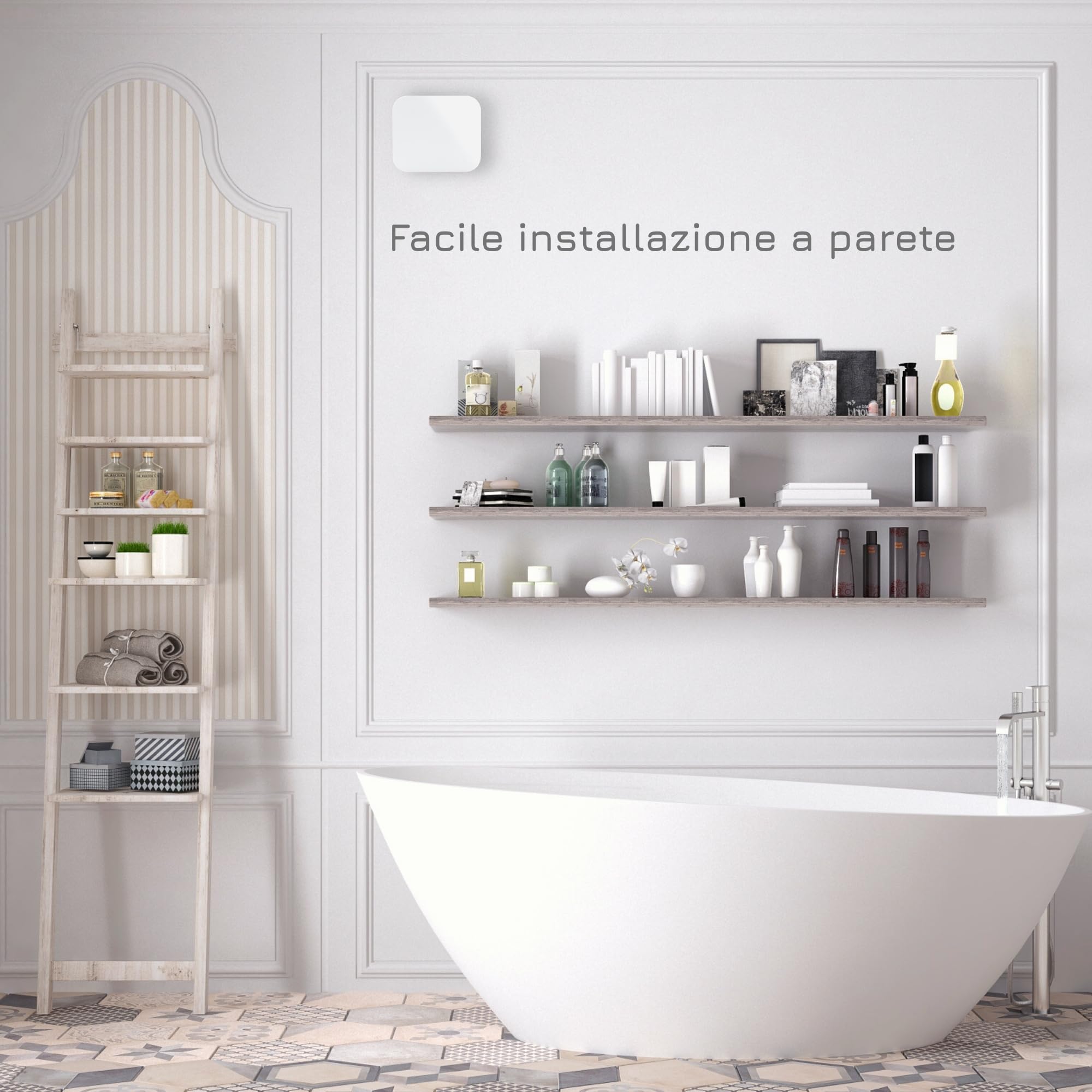 Turbionaire TREND 100 SWM Aspiratore Bagno 100 mm, Bianco, Aspirazione Perimetrale, Valvola di Non Ritorno, Silenzioso, IPX4, Anti Muffa e Umidità,Garanzia di 3 Anni