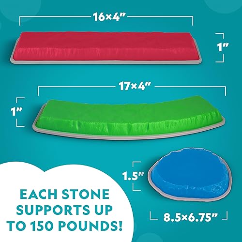 Miniatura 3 de National Geographic Kids Stepping Stones & Balance Beams - Carrera de obstáculos de 12 piezas para niños a partir de 3 años con dados de espuma,