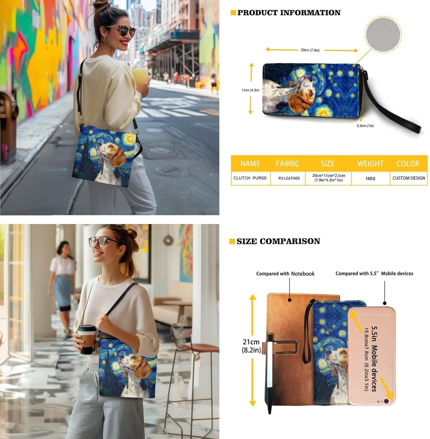 Leather Crossbody Handbag with Wallet for Women, Lightweight Bucket Bag Purse and Wallet Set for Daily Use Travel