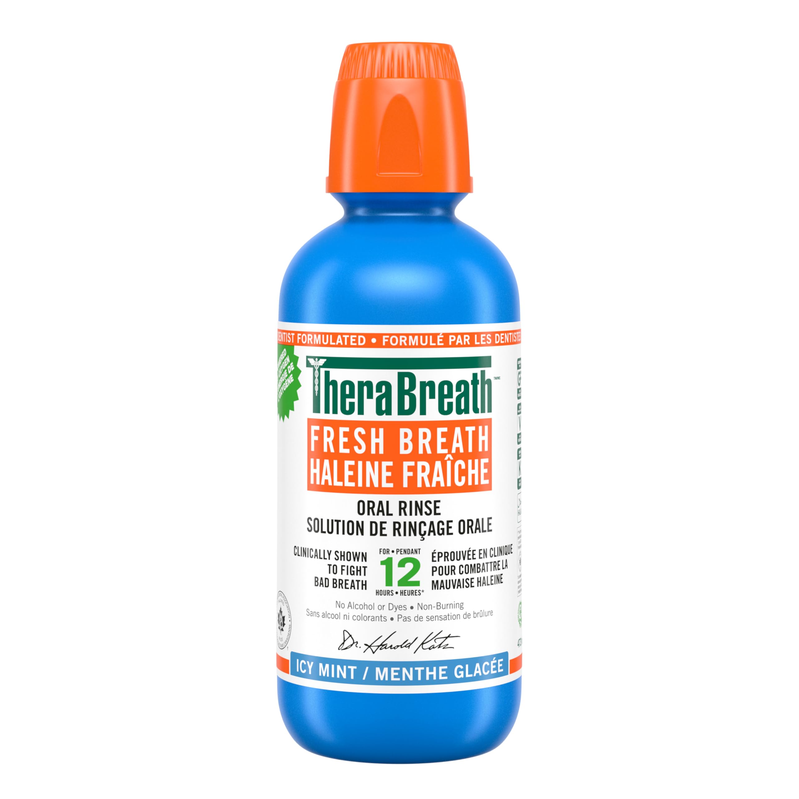 TheraBreath Fresh Breath Oral Rinse Invigorating ICY Mint Flavor 16 fl oz 500 ml