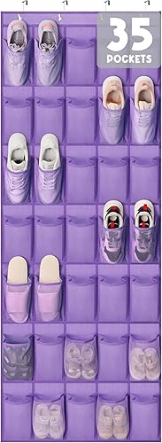Organizador de zapatos sobre la puerta, 35 bolsillos de malla duraderos, organizador de zapatos para colgar, zapatero para puerta, armario, entrada,