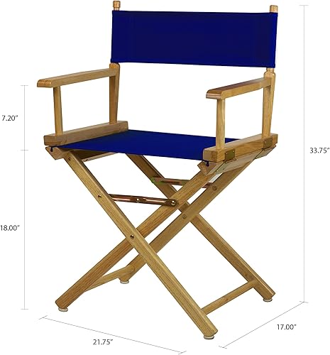 Miniatura 3 de Casual Home - Silla de director de 18 pulgadas con marco natural, lona azul real