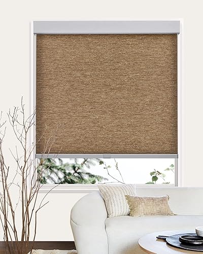 Miniatura 5 de Persianas de tamaño personalizado con cenefa, persianas inalámbricas tejidas naturales, persianas enrollables filtrantes de luz para el hogar,