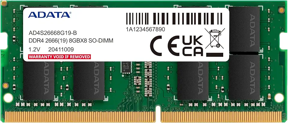 MEMORIA ADATA 8GB DDR4-2666MHZ 1.2V - NOTEBOOK - AD4S26668G19-SGN