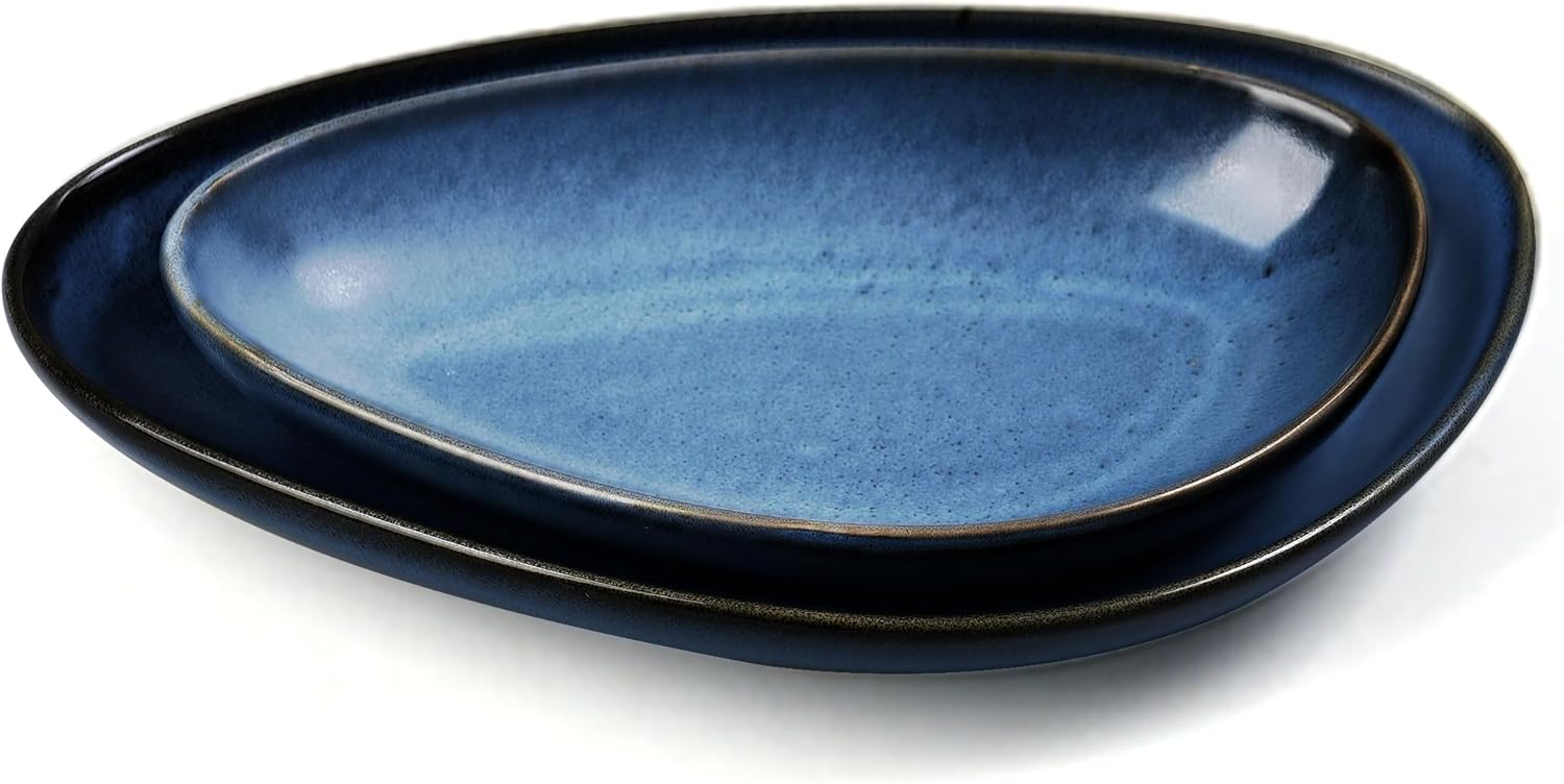 Riseseeker Big Dinner Plates Set of 2, Bread Serving