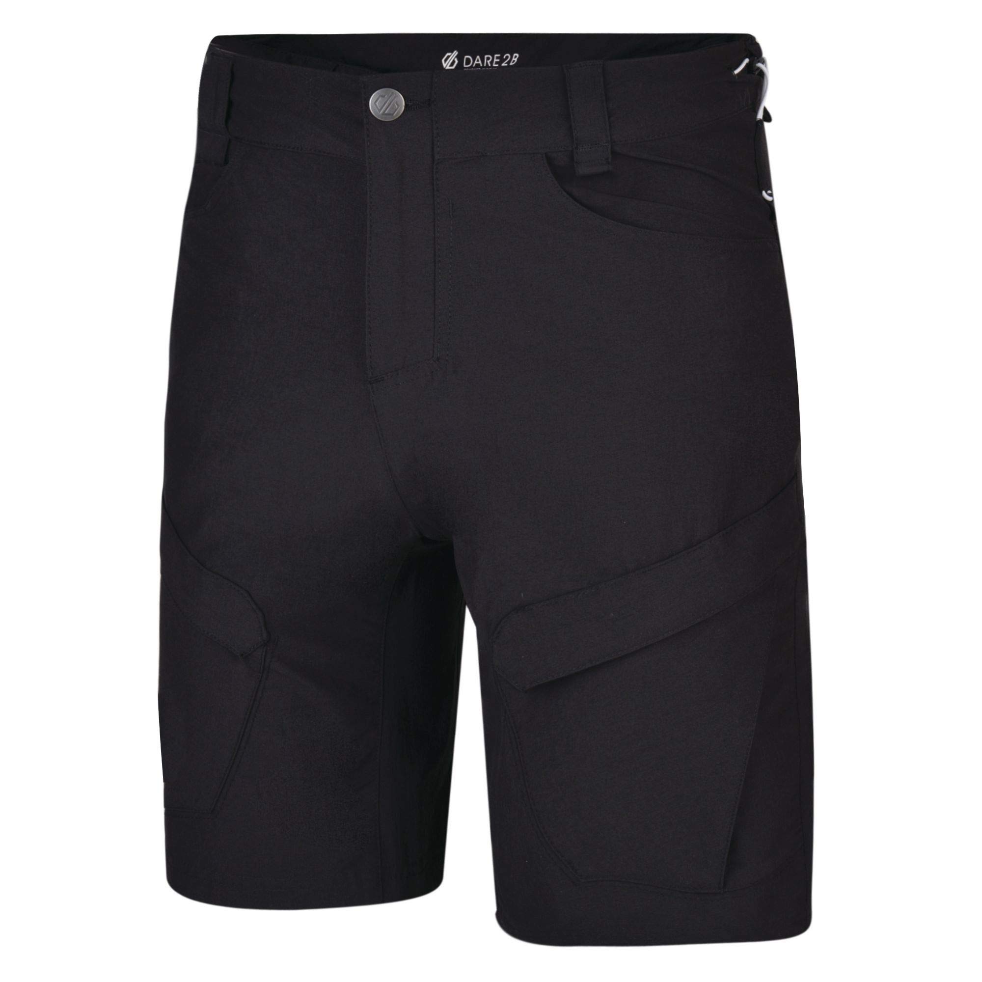 Regatta Mens Tuned in II Multi Pocket Walking Shorts in Black Nylon | Showerproof, Lightweight, Quick Dry, Breathable, Stretchy Cargo Pants for Trekking Hiking Climbing