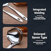 Vista 3 de Cucharón de salsa con boquilla de vertido, cucharón de salsa de mango largo de 10.6 pulgadas, cuchara de acero inoxidable para salsas, salsas