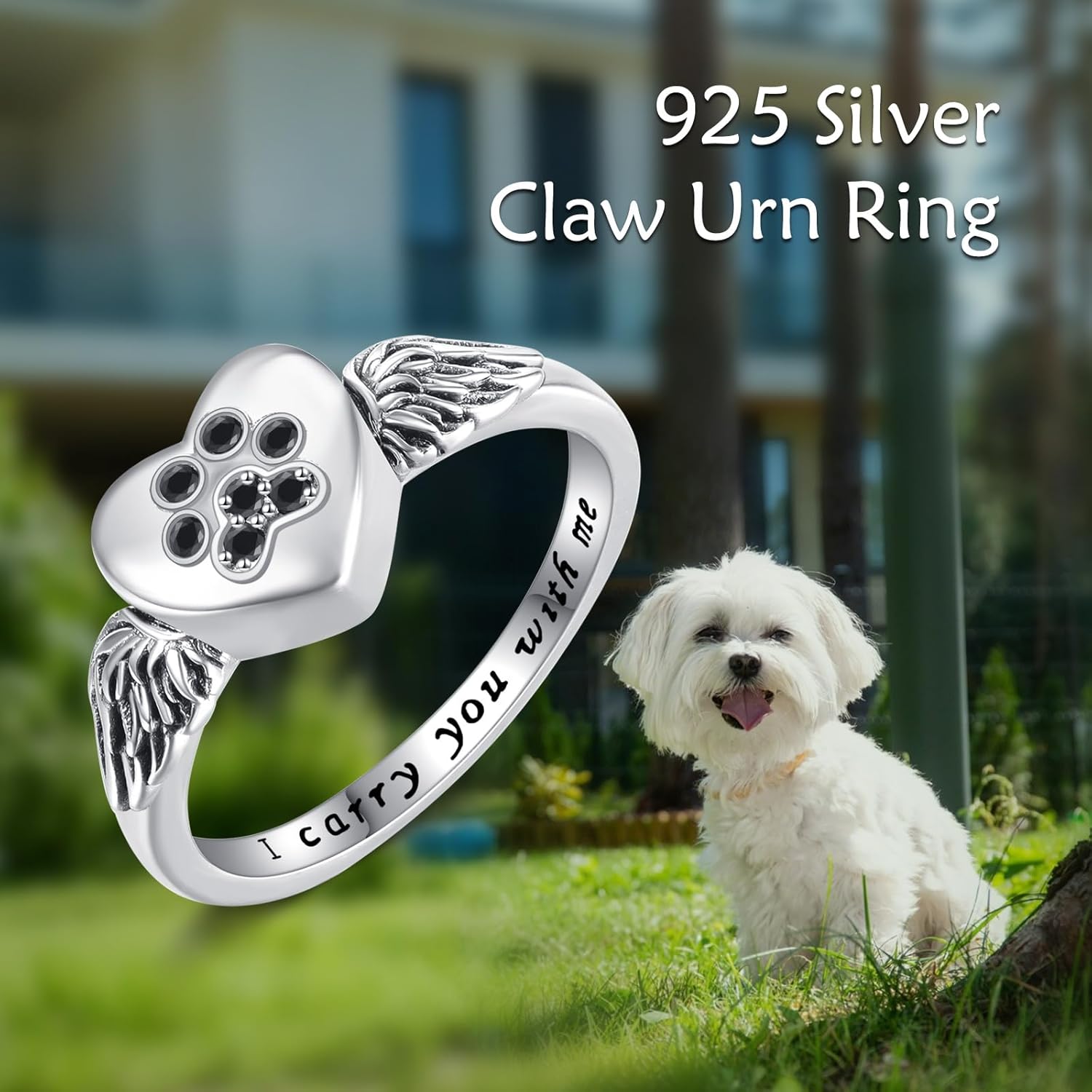 Urn Ring Sterling Silver Heart Urn Rings Pet Human Ashes Jewelry Memorial Gifts for Women Men - Image 6