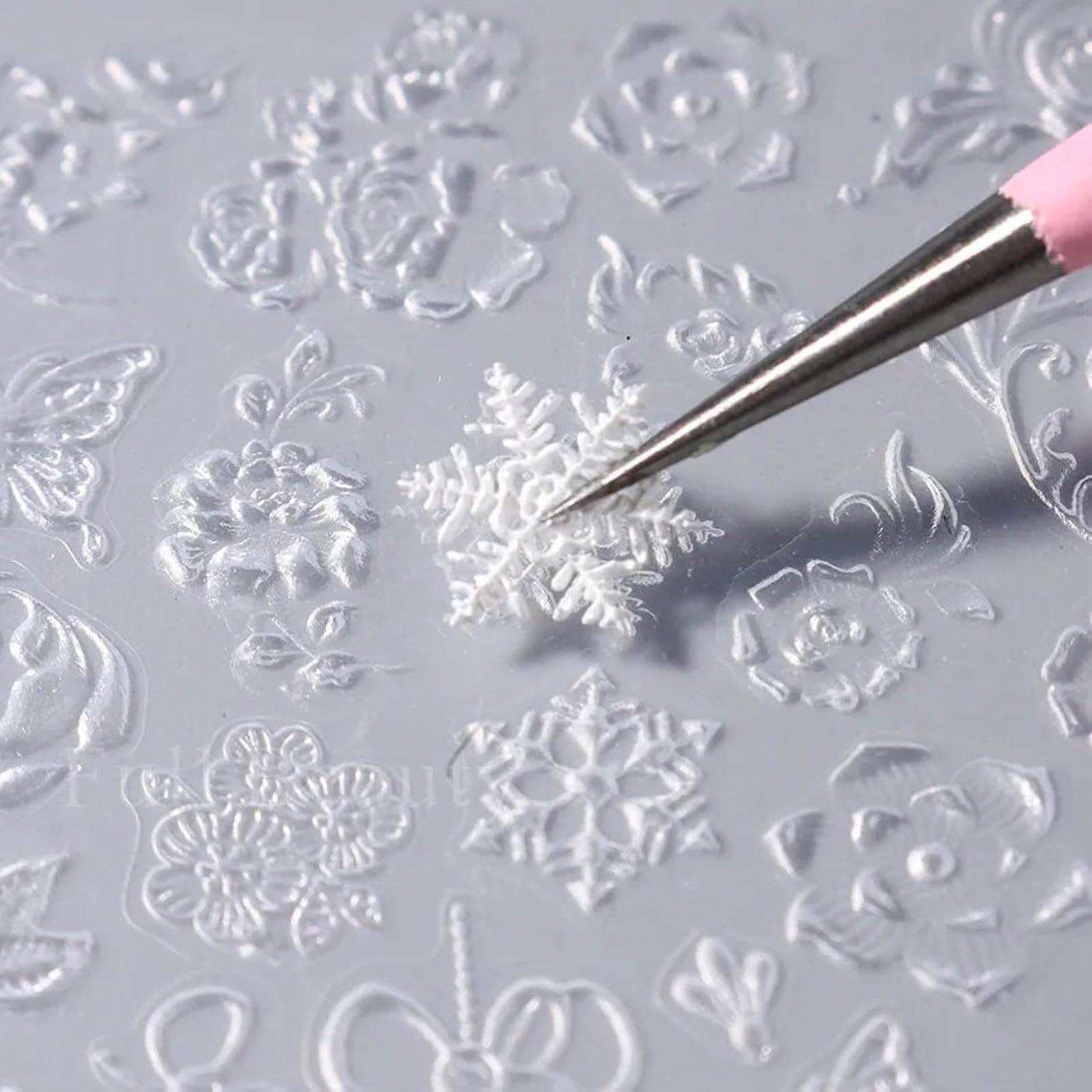 Silicone Nails Art Unique Embossed Accessories Jewelry Supplies Embossing Tool for Women Girls Silicone