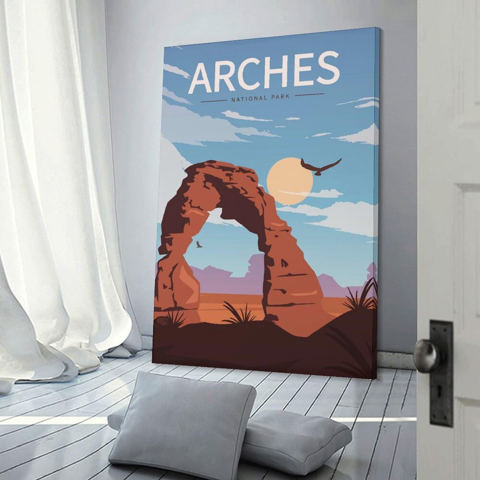 Junmoney Arches National Park Travel Room Decor Wall Art 16x24inch(40x60cm), for Wall Displays, Bedrooms Or Room Updates, Ideal for Building A Coordinated Art Wall