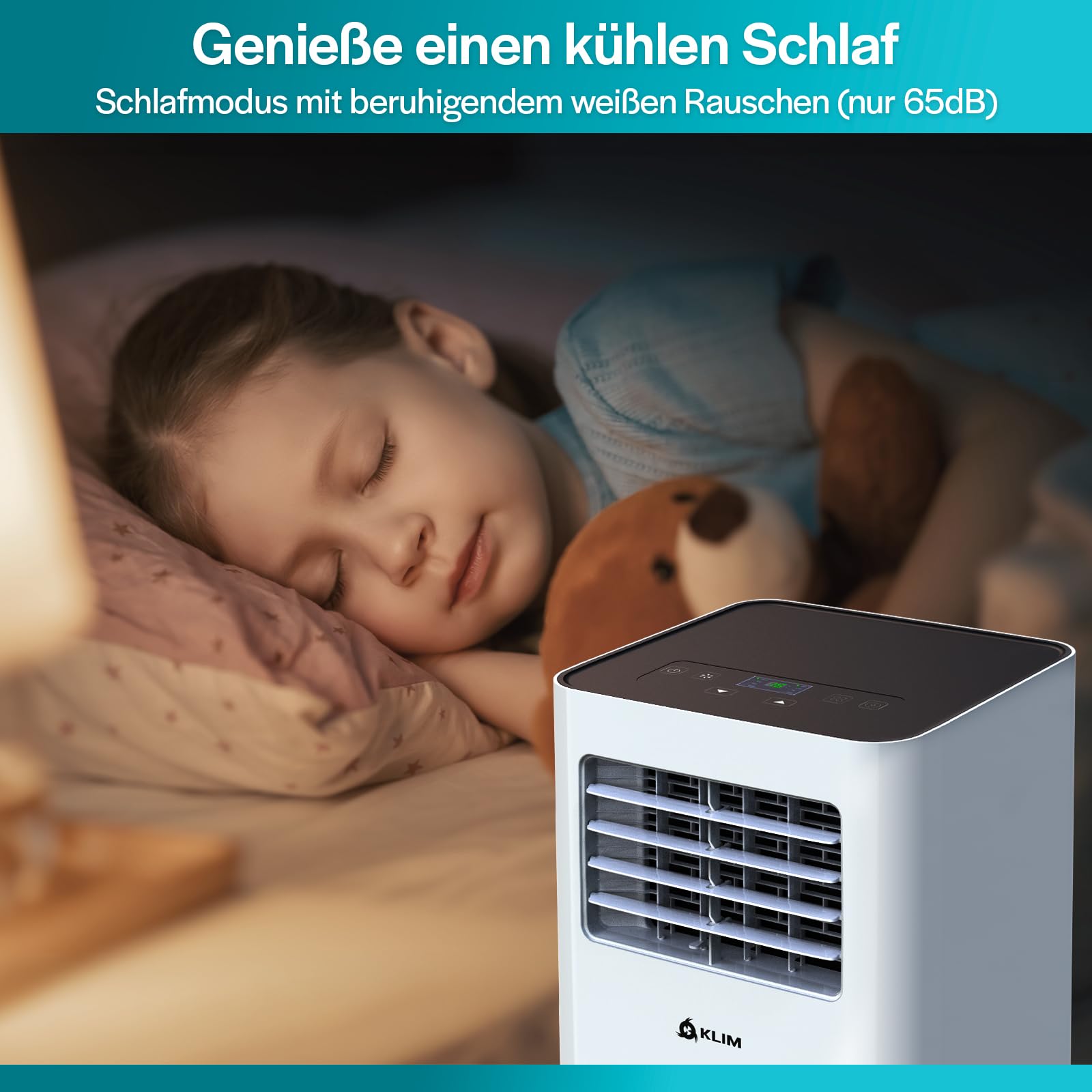 KLIM K9000-3-In-1 KLIMaanlage Mobil - Fernbedienung - Mit Integrierter Entfeuchtungsfunktion, Ventilator und Kühlmodus- 9000 BTU Tragbare KLIMagerät - Weiß