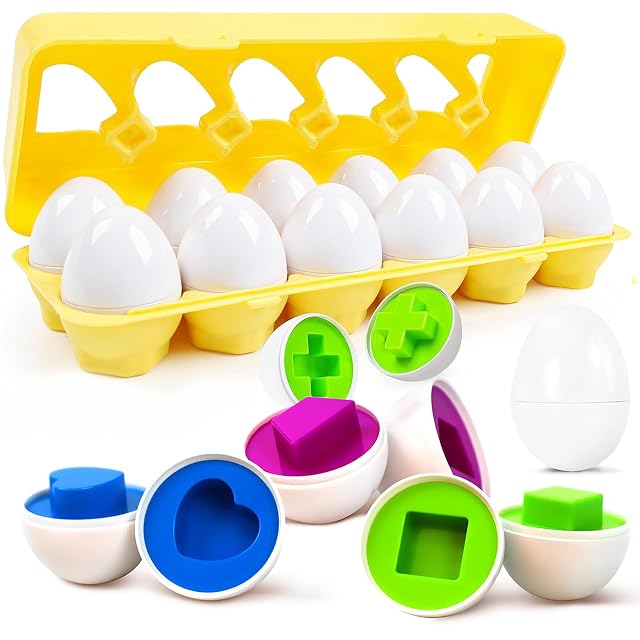 Ferizzia 12 Piezas Juguete de Plástica Pascua Huevos, Juguetes Montessori