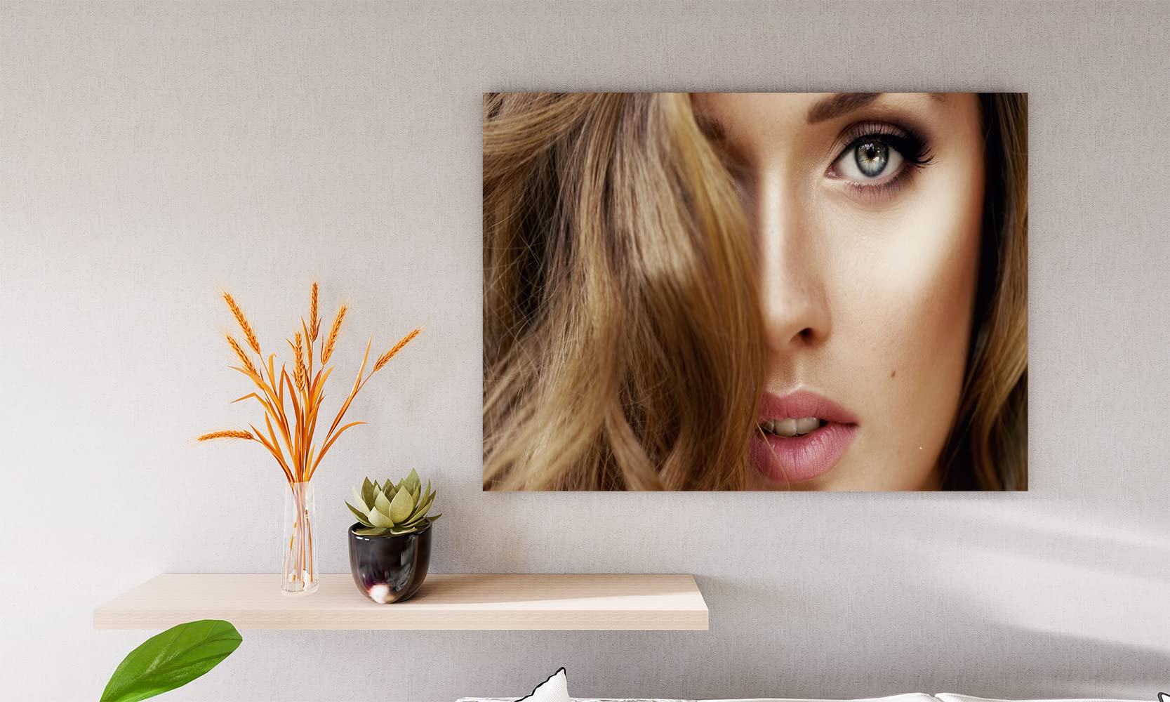 VERRE ART Printed Framed Canvas Painting for Home Decor Office Studio Wall Living Room Decoration (14x10inch Wrapped) - seductive girl