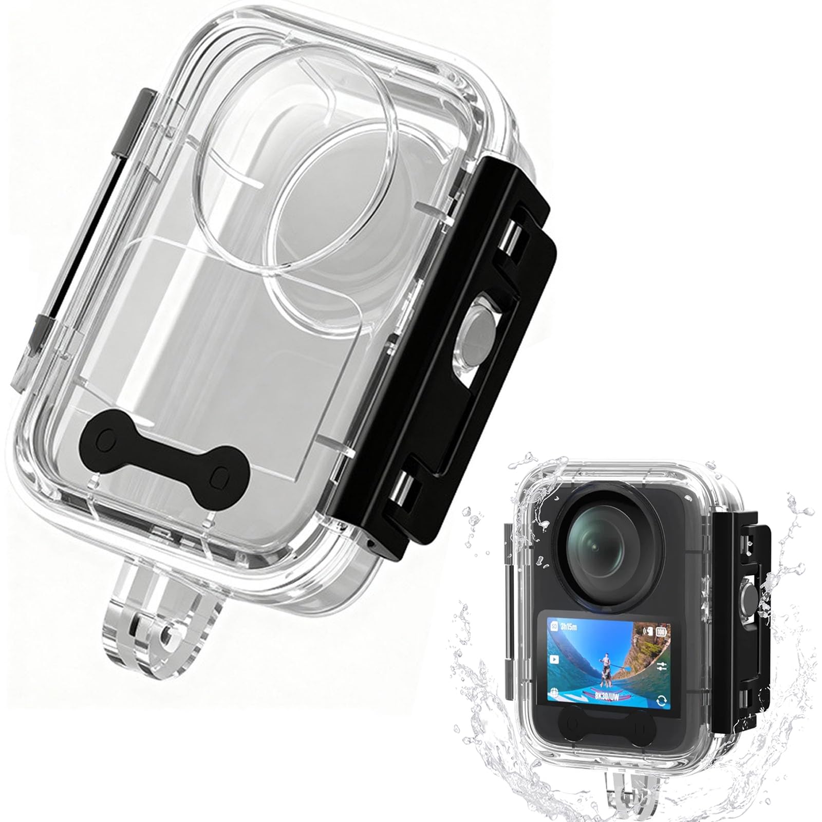 Yunir Custodia Impermeabile Nera Per Action Camera: Fino A 60 Metri Di Profondità
