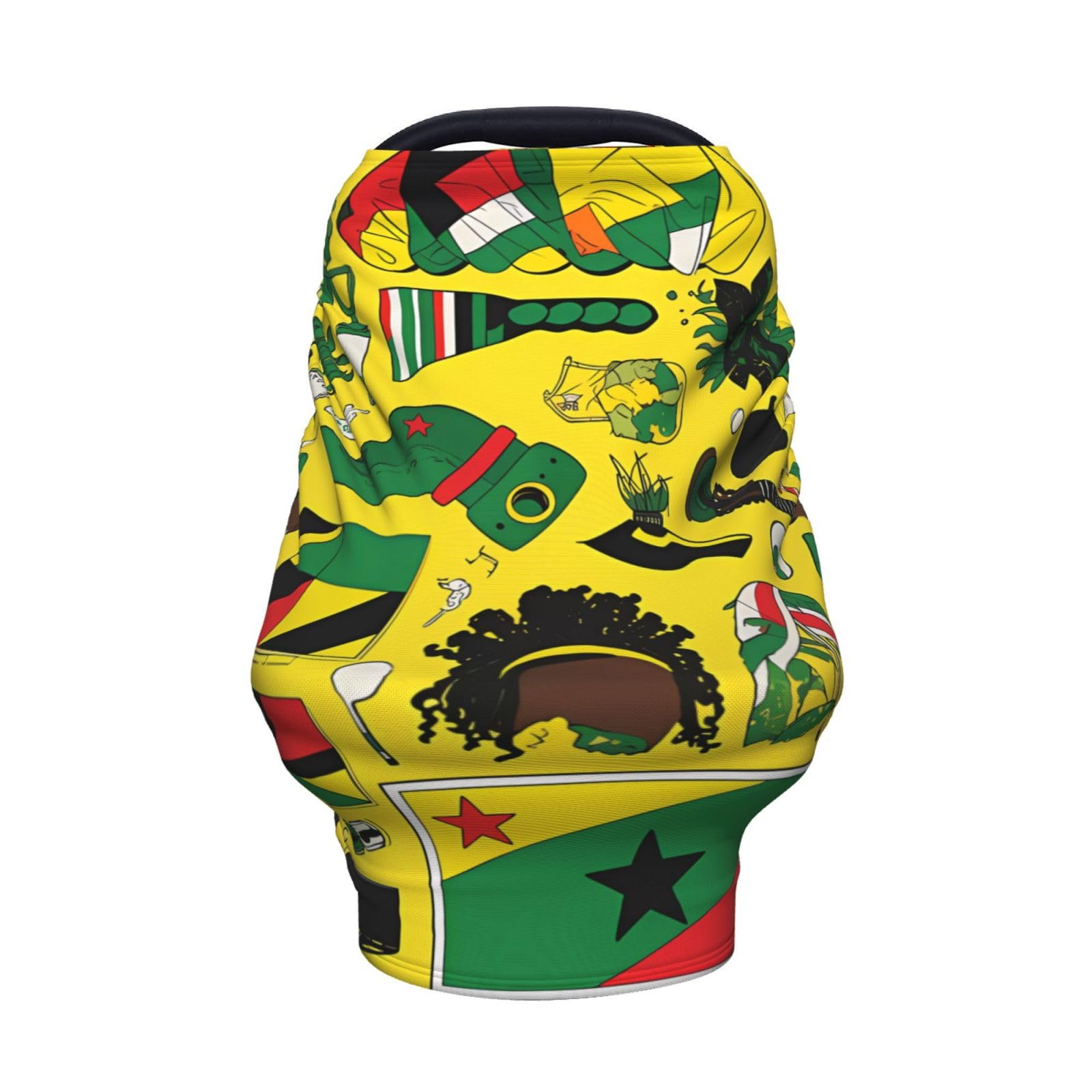 XZDHYZ Jamaican Elements Versatile full-print Stroller Chair Cover/Nursing Cover, specially designed for your baby, Black