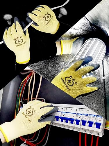 Miniatura 5 de Guantes aislados eléctricos, resistencia al voltaje de 400 V, guantes de alto voltaje para electricista, guantes de trabajo con aislamiento