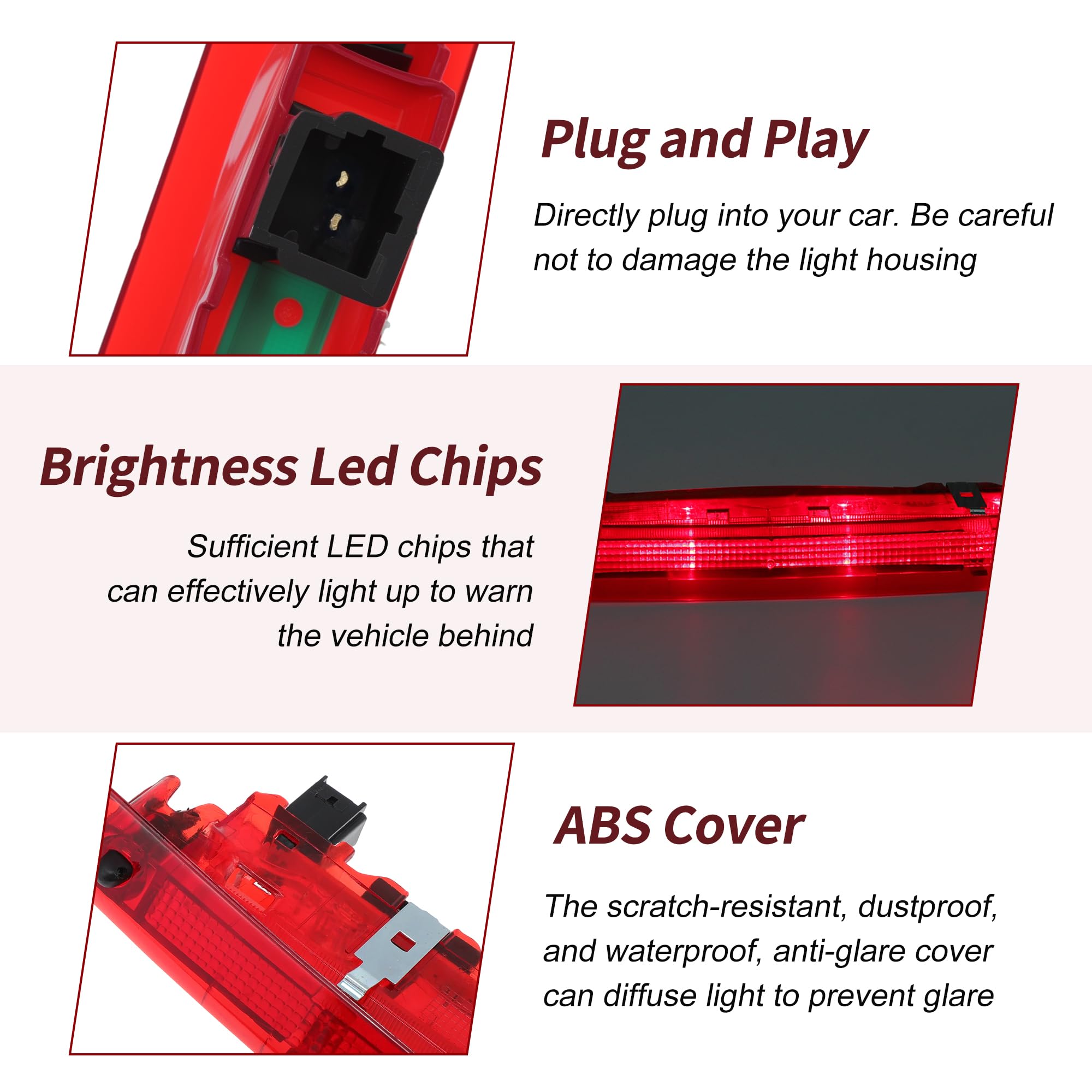 Luce di stop a LED per Nissan Qashqai +2 J10 2007-2015 F26590-JD000 Luce di stop rossa per terza luce di stop montata in alto 26590-JD000 046439