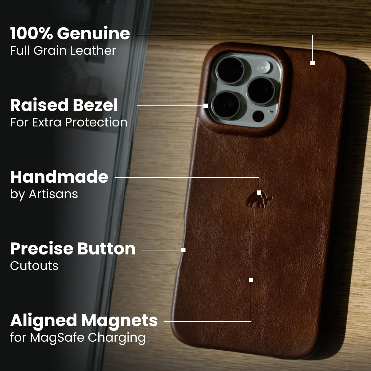Amazon.com: Bullstrap Minimalist Open Bottom Handcrafted Leather Case for  iPhone 13 | MagSafe Compatible Premium Full-Grain iPhone 13 Leather Case  w/Beautiful & Unique Patina | Bourbon : Cell Phones & Accessories