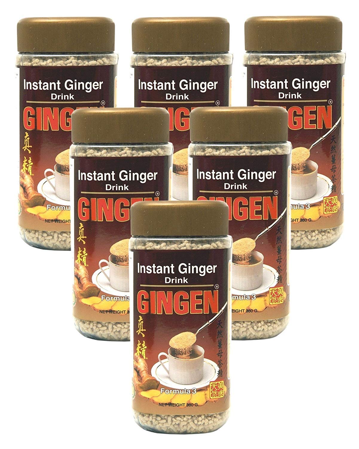 6er-Pack - Instant Ingwer Getränk [6x 380g] GINGEN F3 Thai Ginger Drink