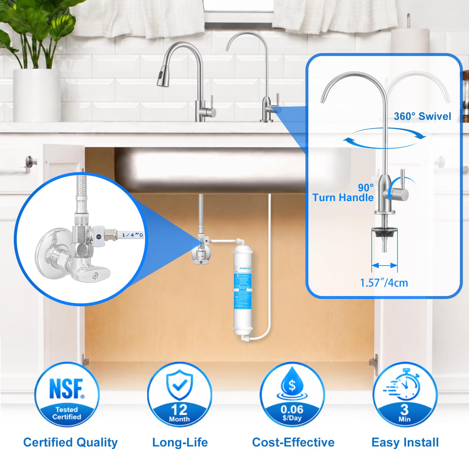 Under Sink Water Filter - PureNat for Cleaner Water -2 Under Sink Water Filter - PureNat for Cleaner Water -2