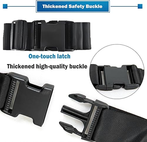 Miniatura 5 de Cinturón de seguridad para silla de ruedas, 86 pulgadas de longitud ajustable2 pulgadas de ancho, cinturón de fijación para silla de ruedas