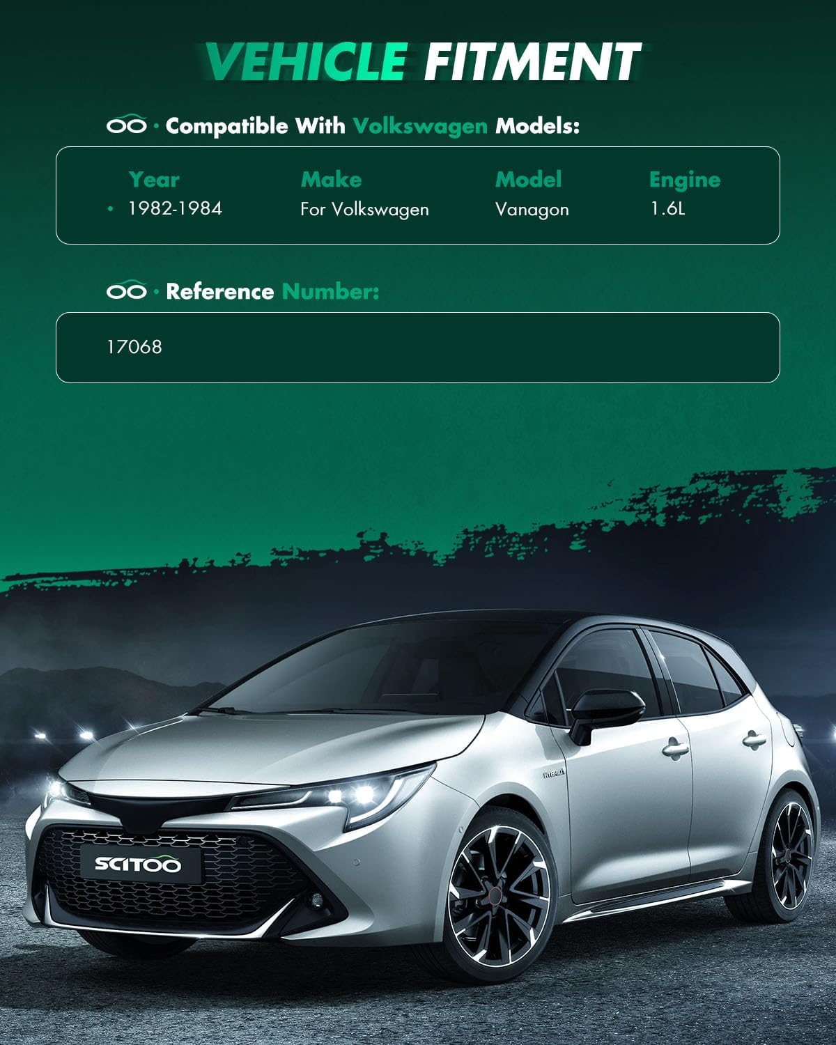 SCITOO Starter Motor fit for Volkswagen for Vanagon 1.6L 1982-1984 Replacement Starter 17068