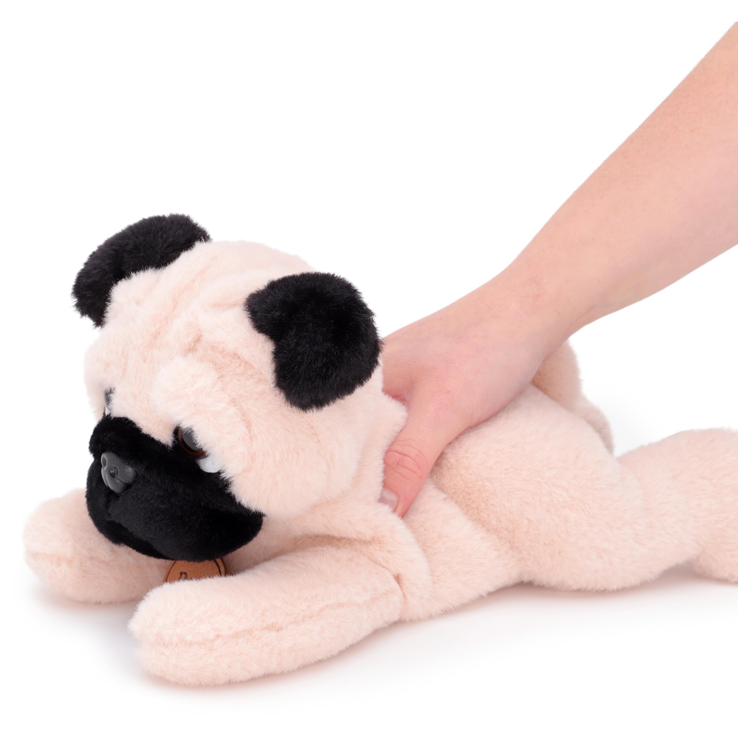 Toyland® 25cm (10") Doug The Pug Soft Toy - Lying Down Plush Dog - Suitable From Birth, Fawn, 20 cm x 12 cm x 12 cm - Image 4