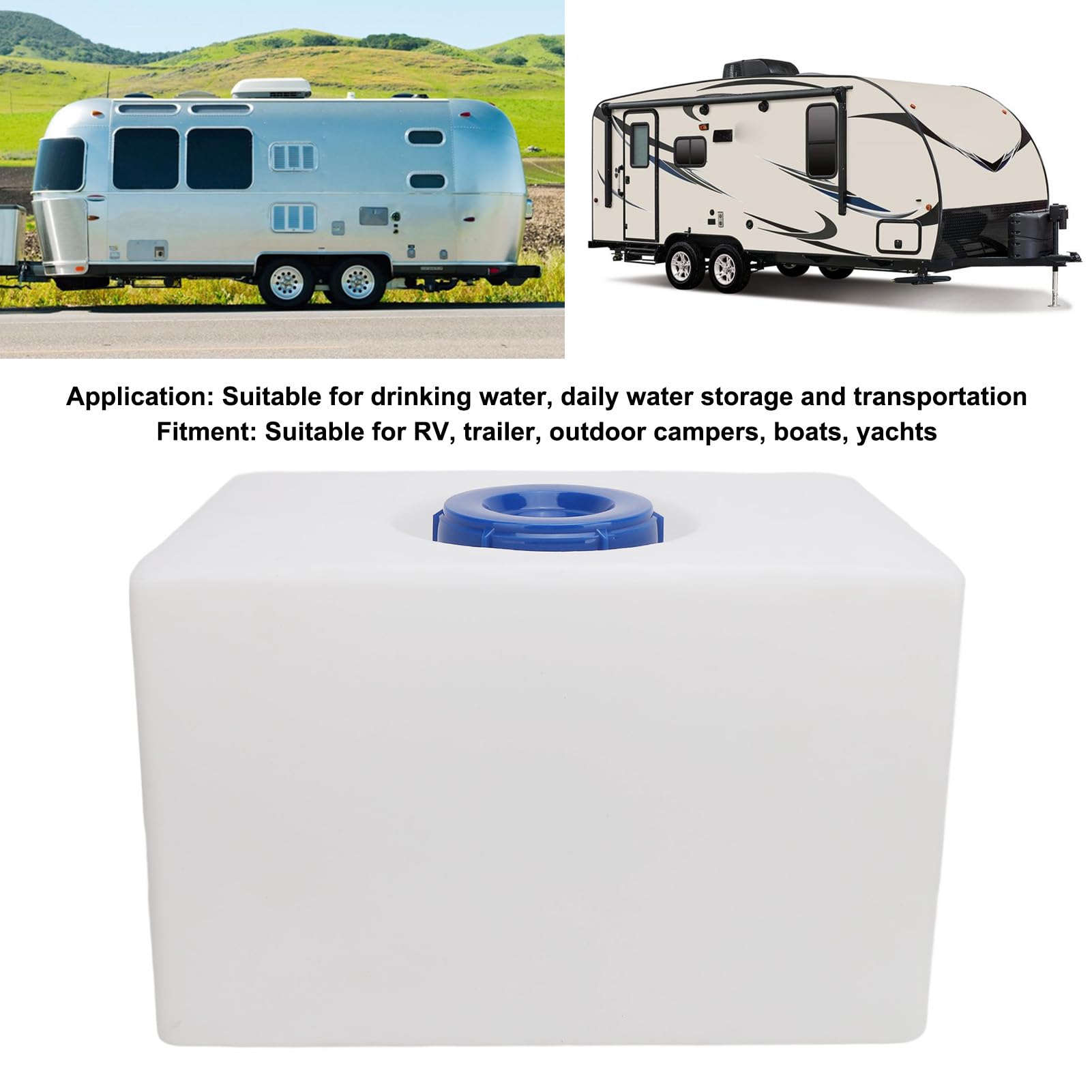 Wohnmobil-Wassertank, 16 Gallonen LLDPE-Wasservorratsbehälter, Robustes Reservoir mit Auslaufsicherem Design, Ideal für Wohnmobil-Anhänger, Wohnmobile, Boote und Yachten, 21,3 X 13,6 X 13,6
