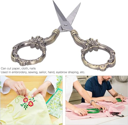 Miniatura 4 de Respicefinem Vintage Flower Scissors European Needlework Embroidery Retro Craft Collectionsilver (Bronze)