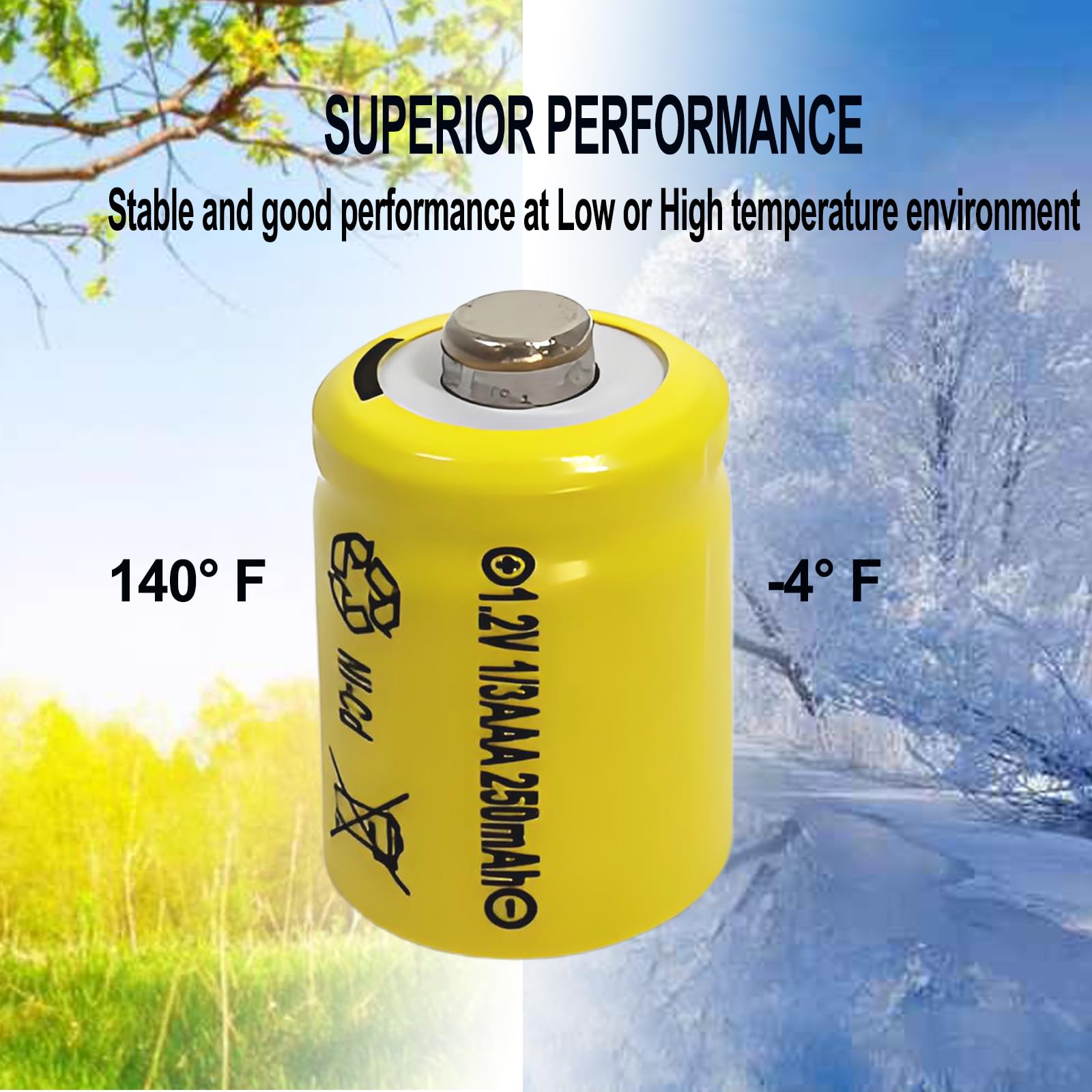 Batterie Rechargeable 1/3AA 250mAh 1,2V Ni-MH - Marque Vhbw - Pour Remplacement - Neuf Sous Blister
