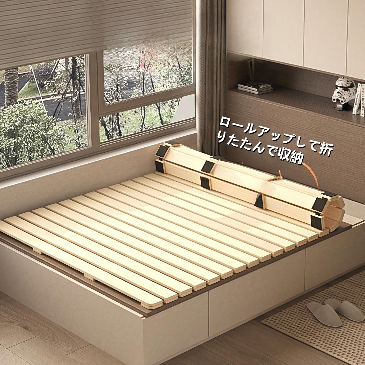 Amazon｜hanshanyan すのこベッド シングル ロール式 すのこ ベッド