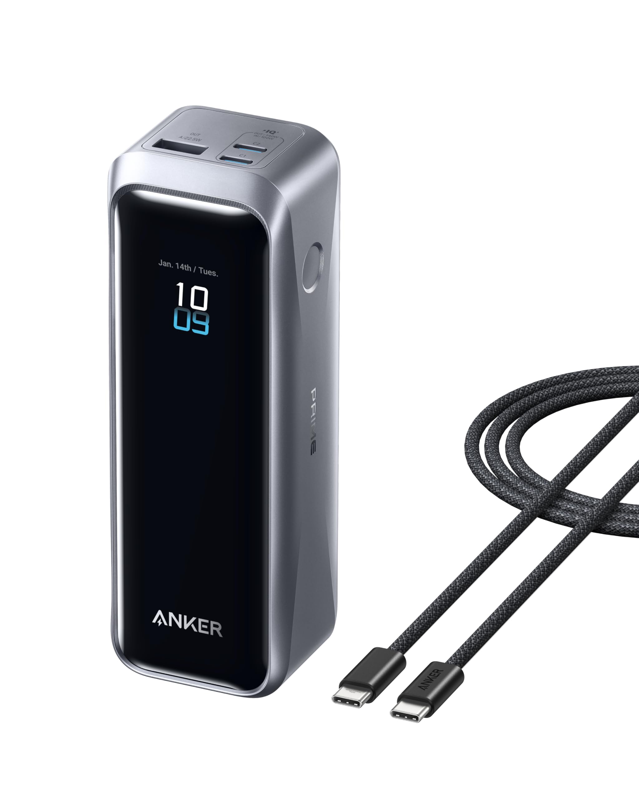 Anker Prime Power Bank, 20,100mAh 3-Port Portable Charger with