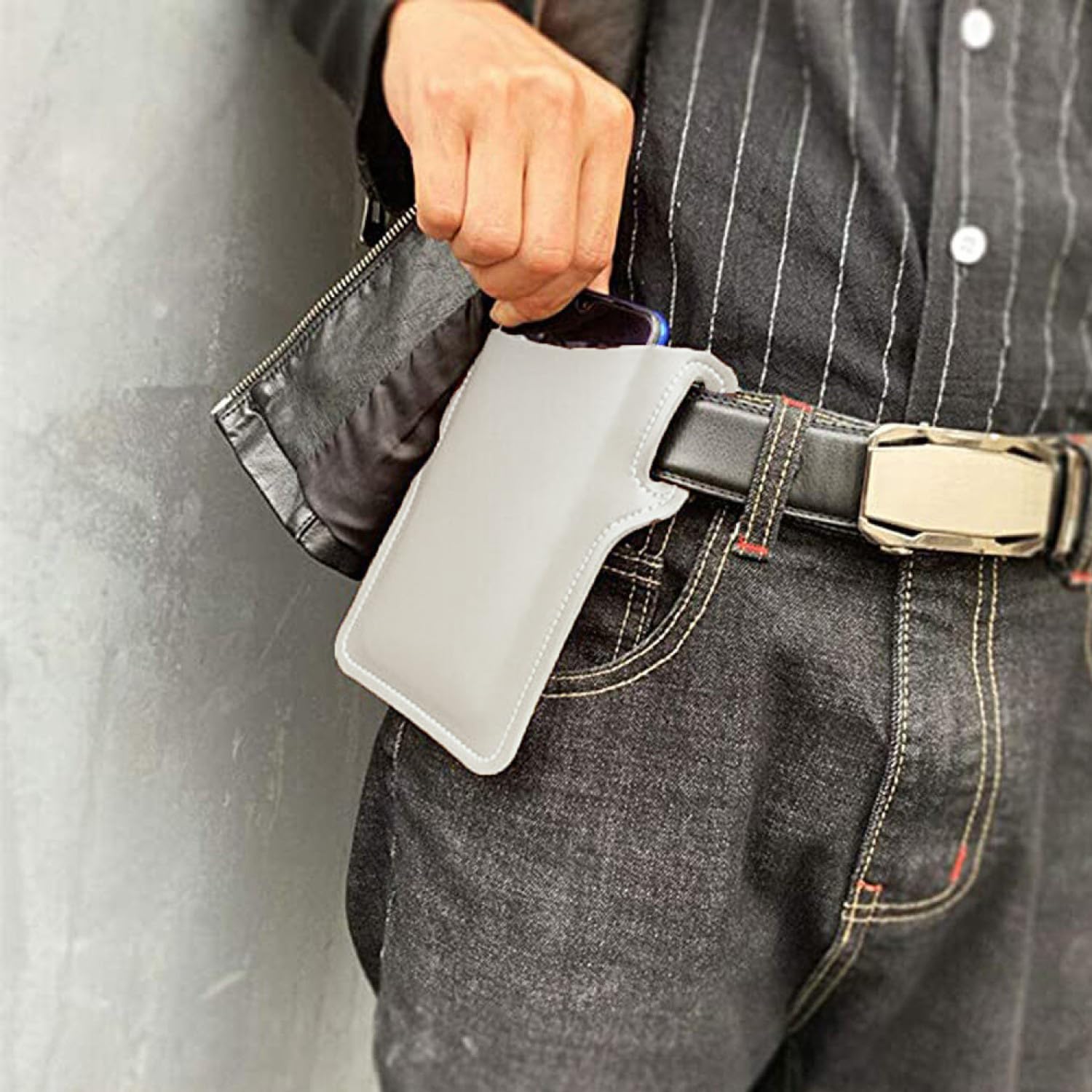 Custodia Passaporto Custodia Marsupio Verticale In Pelle Con Clip - Foto 7