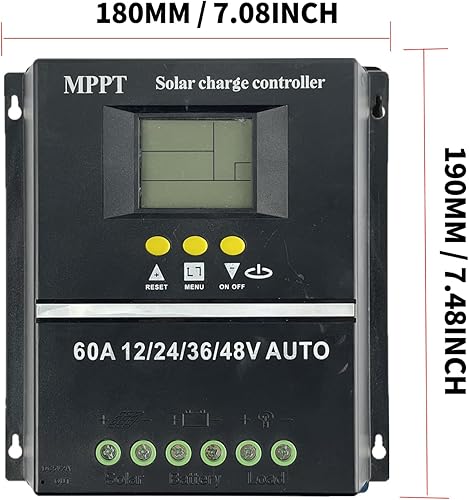 Miniatura 6 de MPPT 36V48V24V12V Herramientas de controlador de carga solar 100A80A60A LCD Dual USB Plomo Ácido Baterías de litio Cargador rápido (100A)