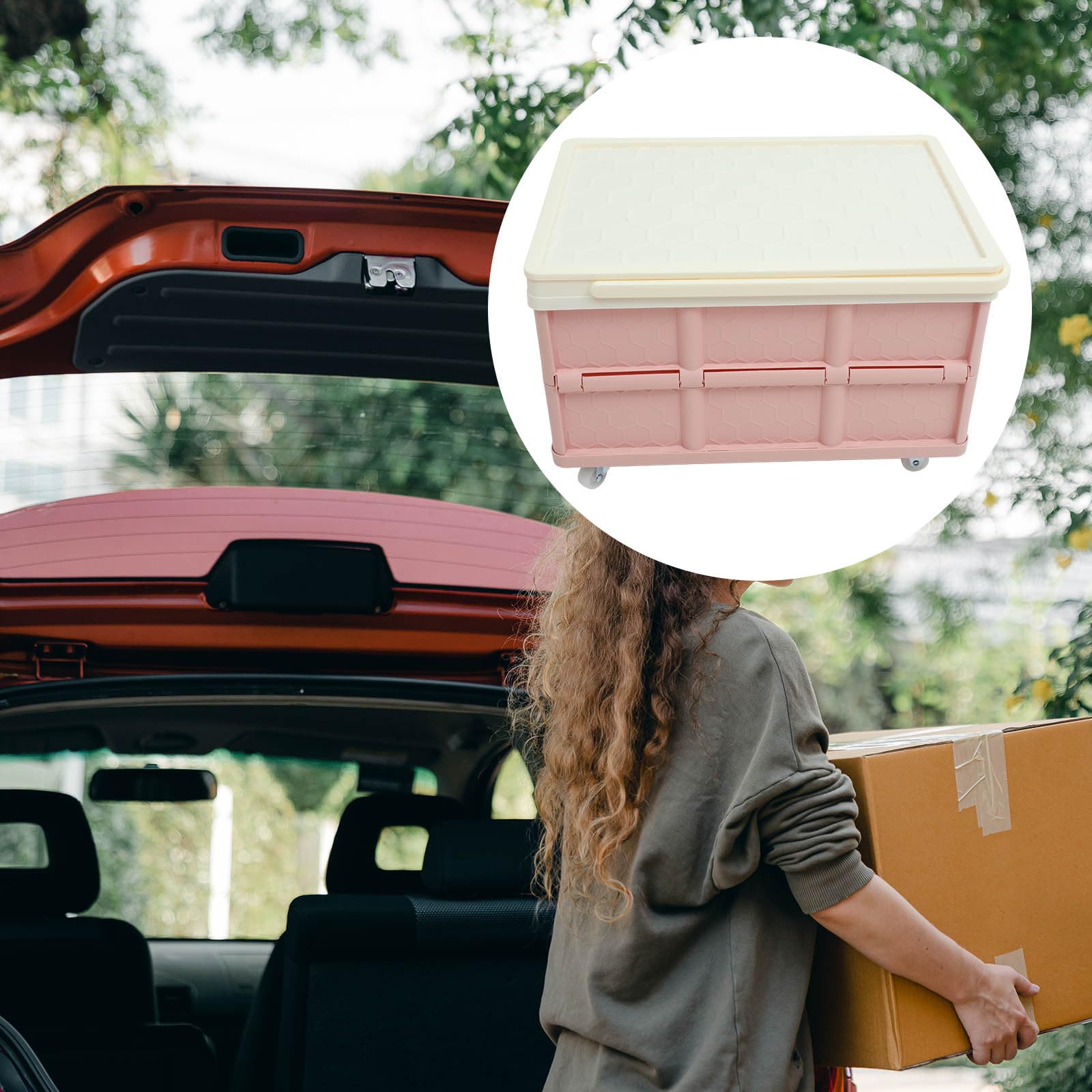 Supvox Kleideraufbewahrungsbox mit Rädern Große Faltbare Aufbewahrungskiste aus Kunststoff Stapelbarer Organizer für Kleidung Platzsparender Lagerbehälter für Zuhause und Auto