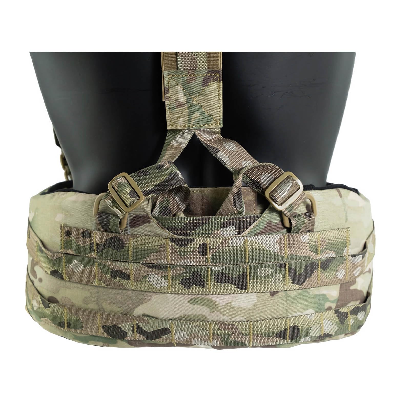 1 Cinturón Táctico Modular MOLLE Acolchado de Perfil Bajo, Cinturón de Patrulla Cortado con Láser con Forro de Malla Transpirable(Green)