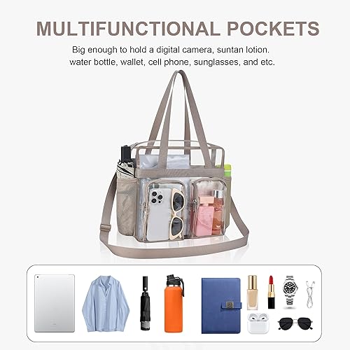 Vista 316 de Oraben Bolsa transparente transparente aprobada para estadios de 12 x 6 x 12 pulgadas, bolsa de estadio para trabajo, juegos deportivos, gimnasio