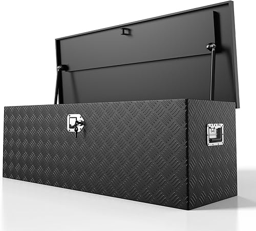 Miniatura 10 de Caja de herramientas para camión de 48 pulgadas, caja de herramientas de remolque con cerradura y llaves, caja de herramientas de cofre de camión de