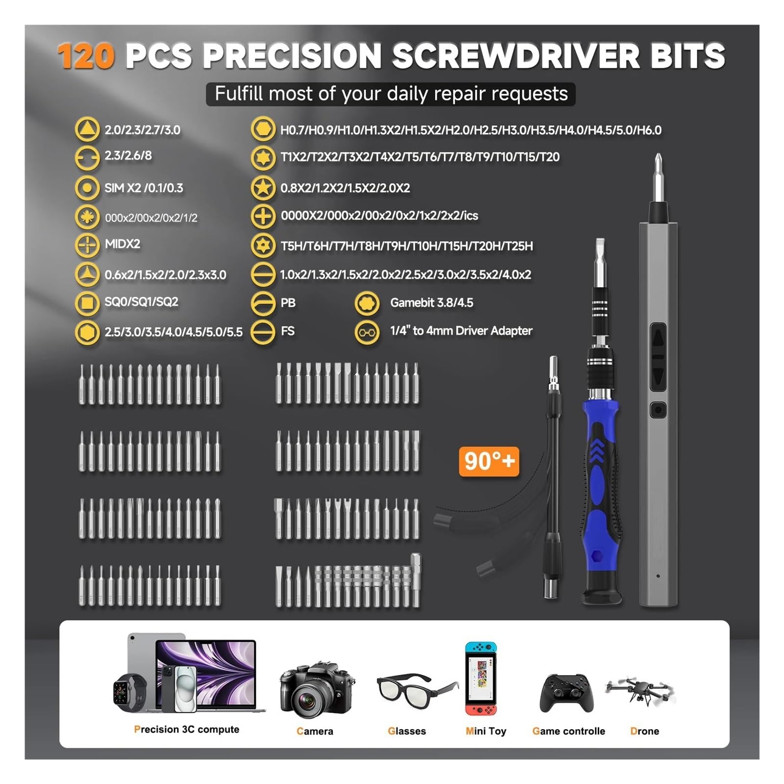 Set Di Cacciaviti Elettrici Di Precisione 152 In 1 Con 120 Punte For Cacciavite Magnetici Kit Di Strumenti Di Riparazione Professionale Senza Fili Di Tipo C Lavoro Efficientemente