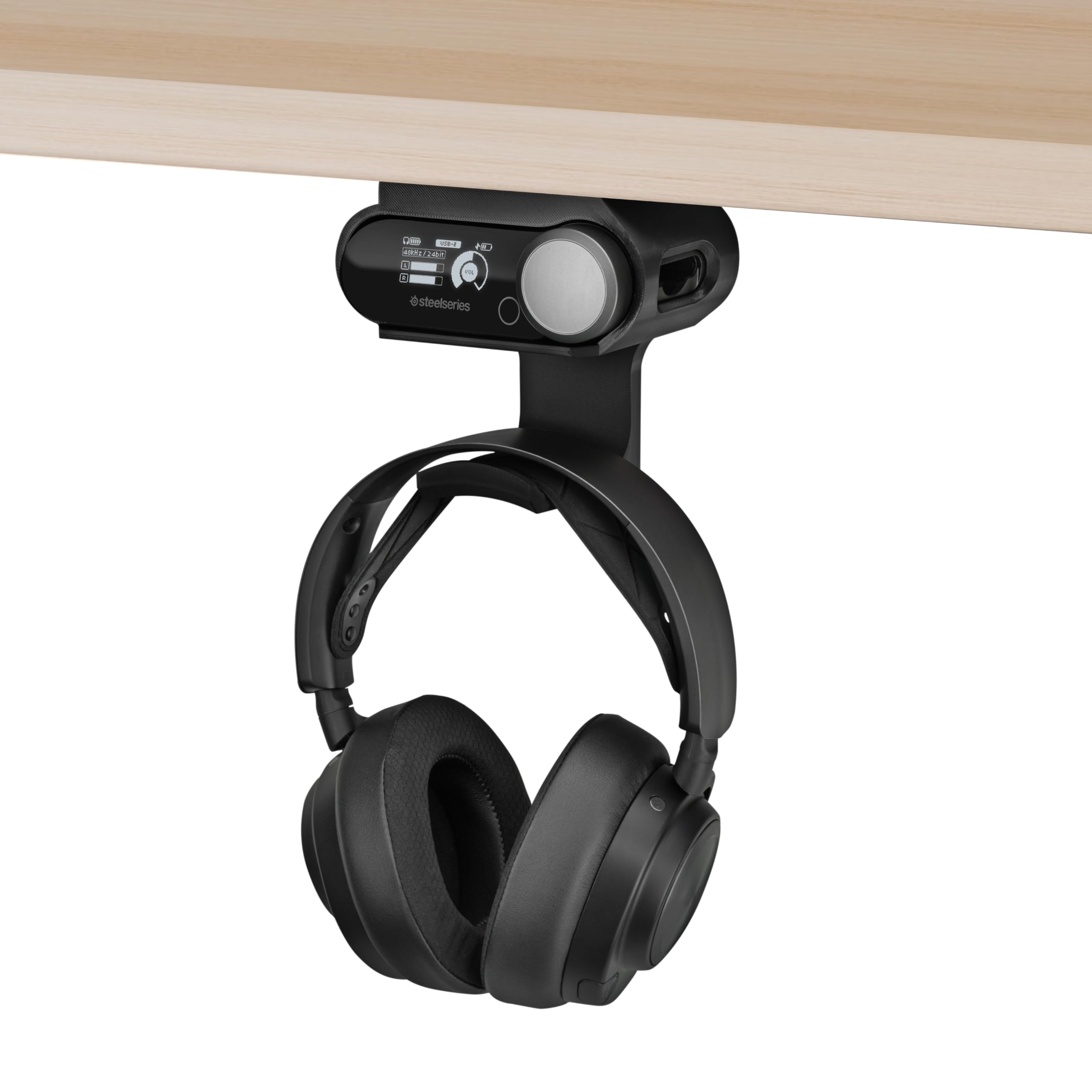 BRAINWAVZ Under Desk Headphone Hanger Stand for Steelseries Arctis Nova Pro Wireless Headsets with Dock for The Wireless Base Station (HPS02)-image-45