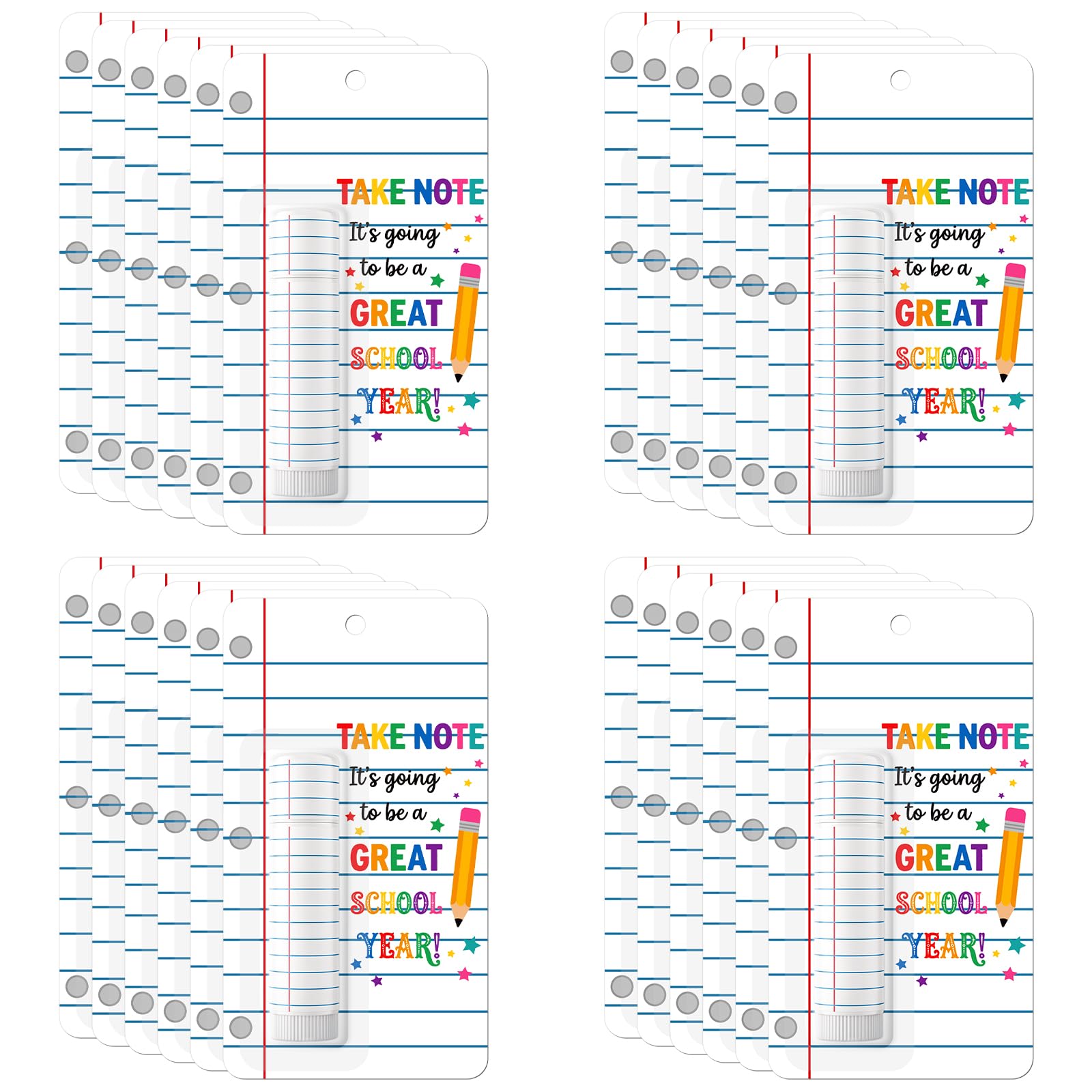 Batiyeer 24 Pack Back to School Lip Balm for Kids, Notebook | First Day of School Lip Balm Gift for Classroom Exchange Gifts Back to Classroom Favors Prize Goodie Bag Fillers