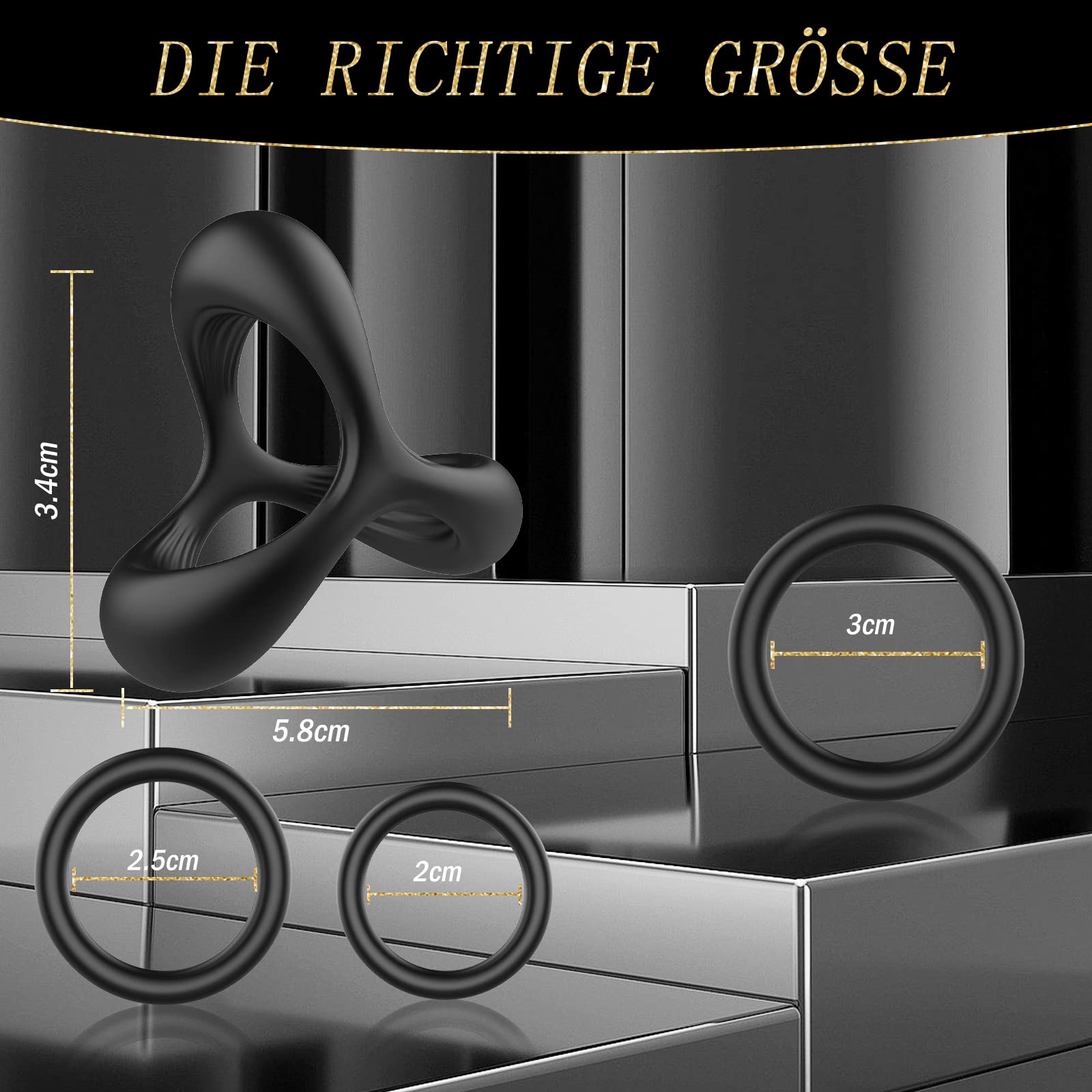 Ring Set - 4 Cock Ring Pennis Ring Stretchy Silicone Sex Toy For