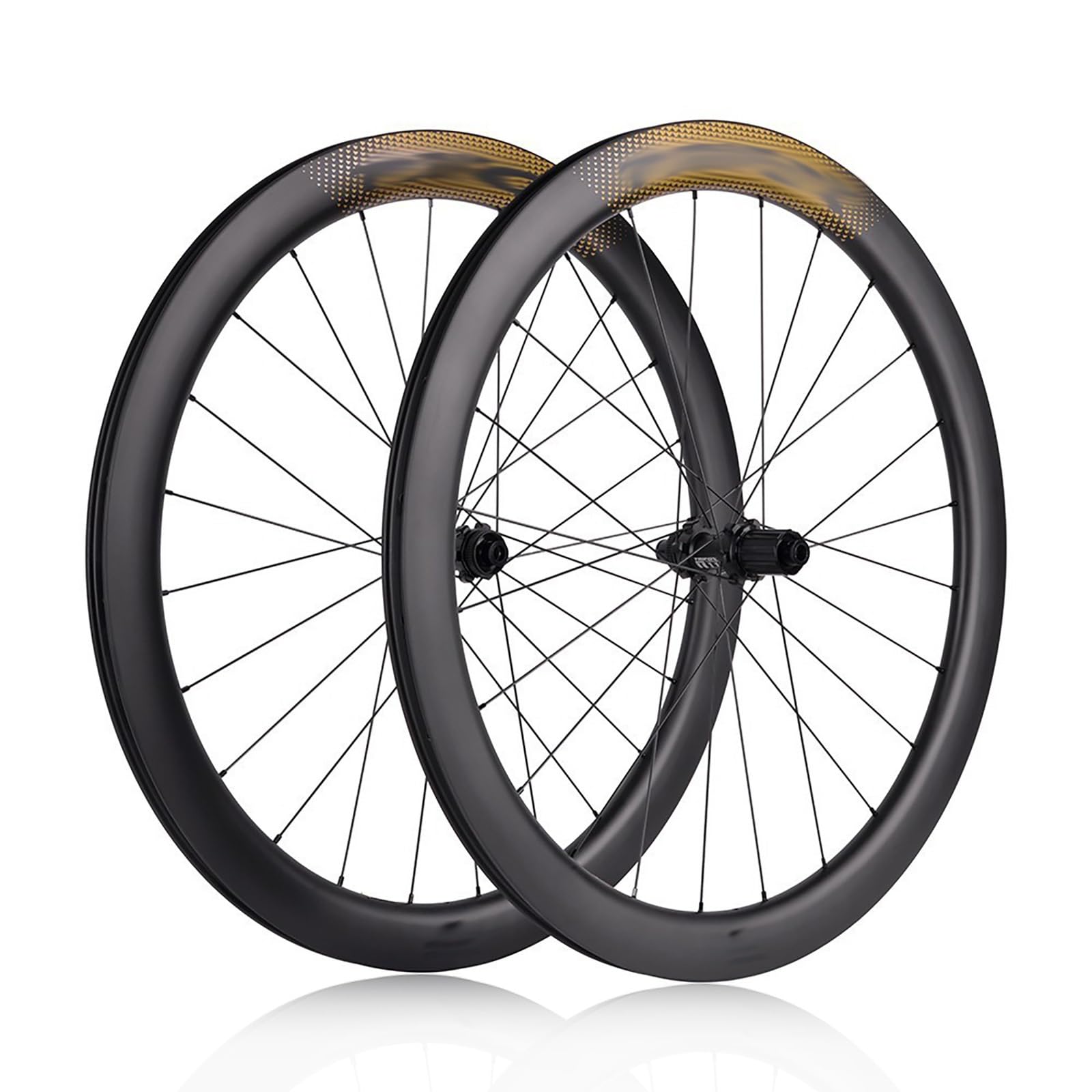 ZXGSXIOU 700C Carbon Fiber Road Bike Wheelset Thru Axle Center Lock Disc Brake 24H Hubs For 8/9/10/11 Speed Cassette Height 40MM/45MM/50MM/60MM