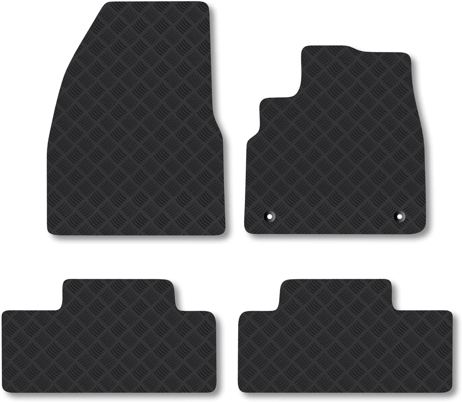 Renault Megane E-Tech (2022+) Rubber Car Mats Accessories Tailored Fit Compatible Accessory Waterproof Protection Non-Slip Floor Mats Full Coverage Durable Front Rear Set Coverage with Clips