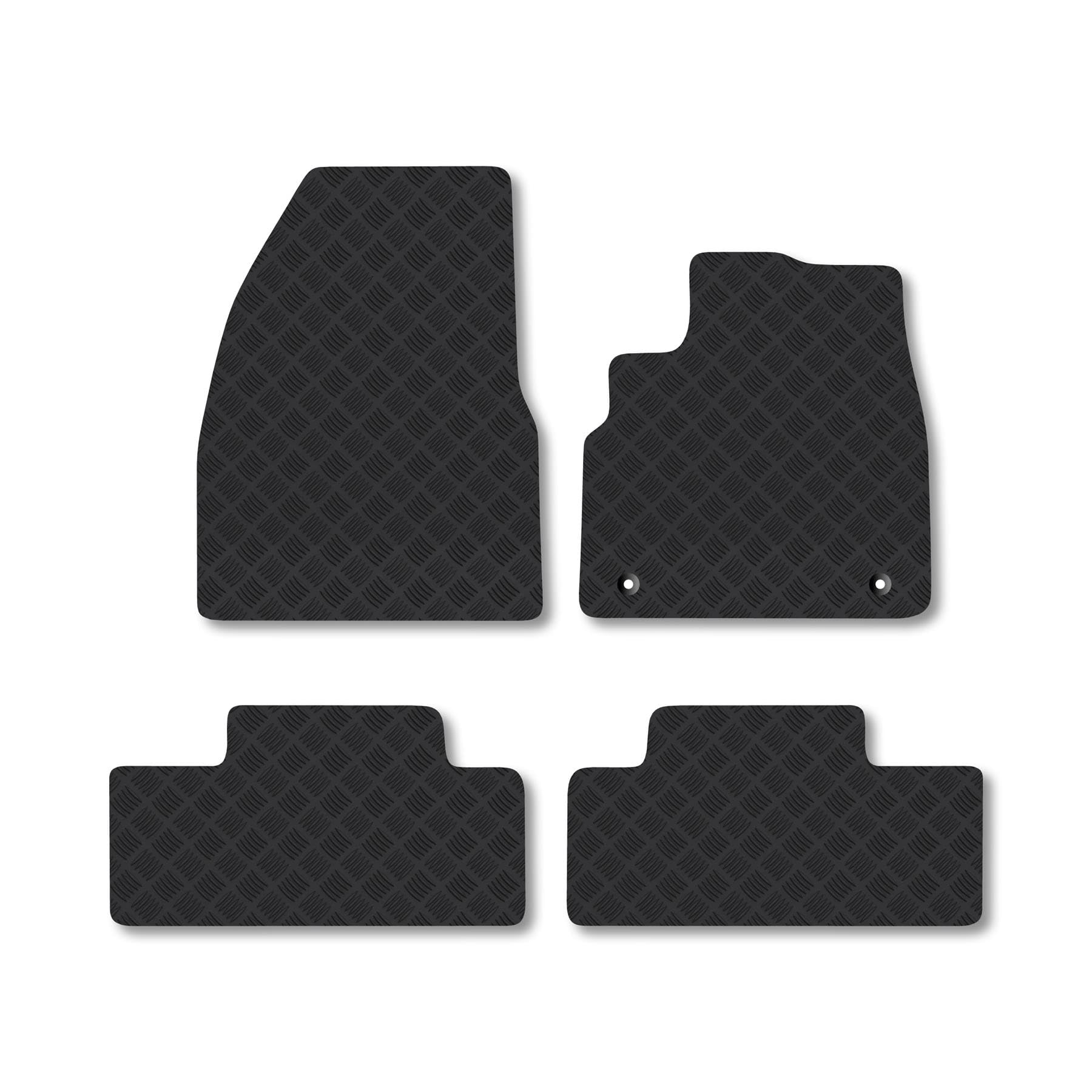 Renault Megane E-Tech (2022+) Rubber Car Mats Accessories Tailored Fit Compatible Accessory Waterproof Protection Non-Slip Floor Mats Full Coverage Durable Front Rear Set Coverage with Clips