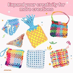 600 PCS Loom Loops Blue Potholder 7" inch Elastic Themed Potholder Weaving Loops Loom Knitting Loops Weaving Flexible Loom Kit Elastic Ideal for Girls Ages DIY Crafts Supplies