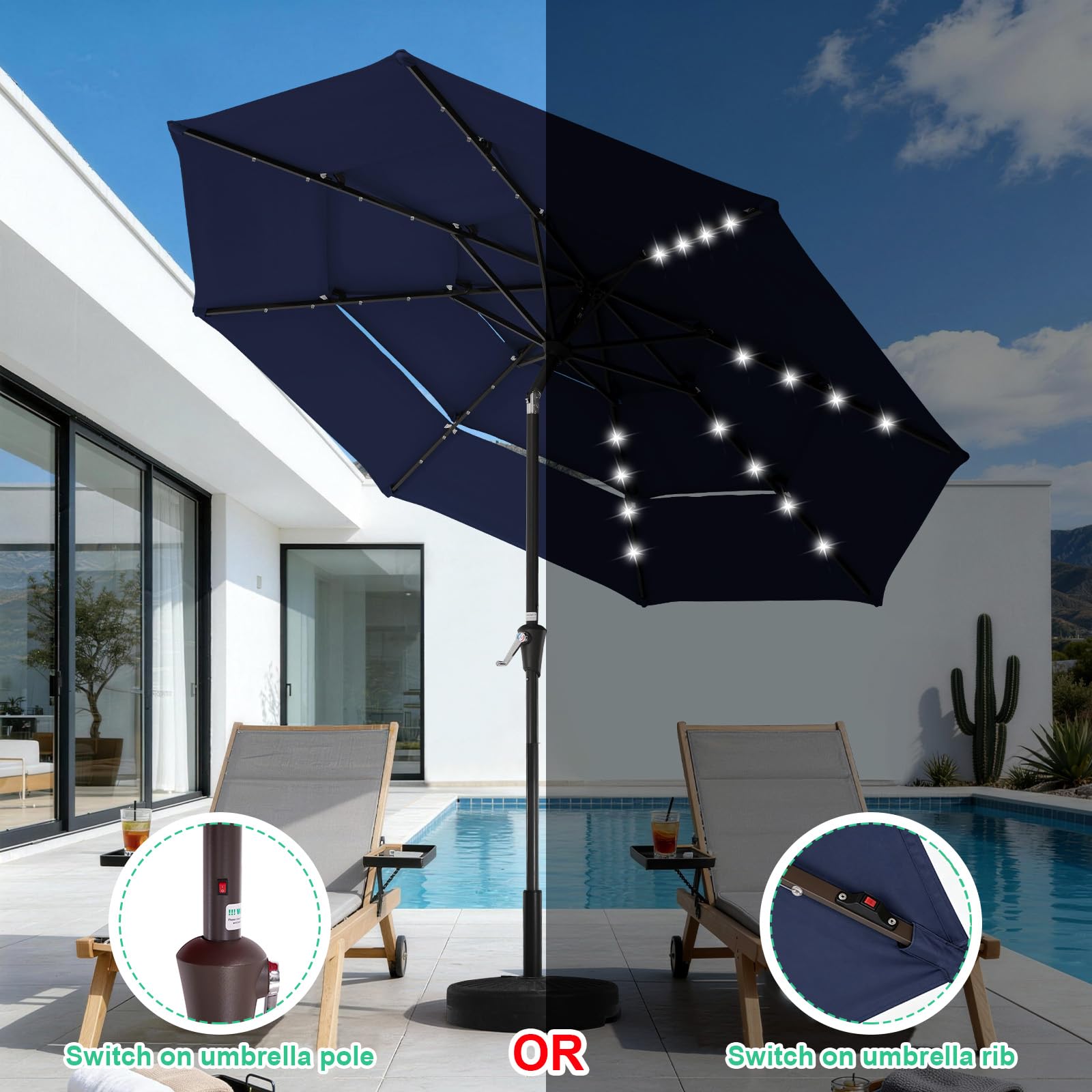 9-10 foot dia patio umbrella JEAREY 9 ft 3-Tier Outdoor LED Lighted w/Crank, Navy Size:100 cm w/ 4.5 Bindings Salomon RACE TRIP CONTAINER our 9 ft patio anthracite/red helmet