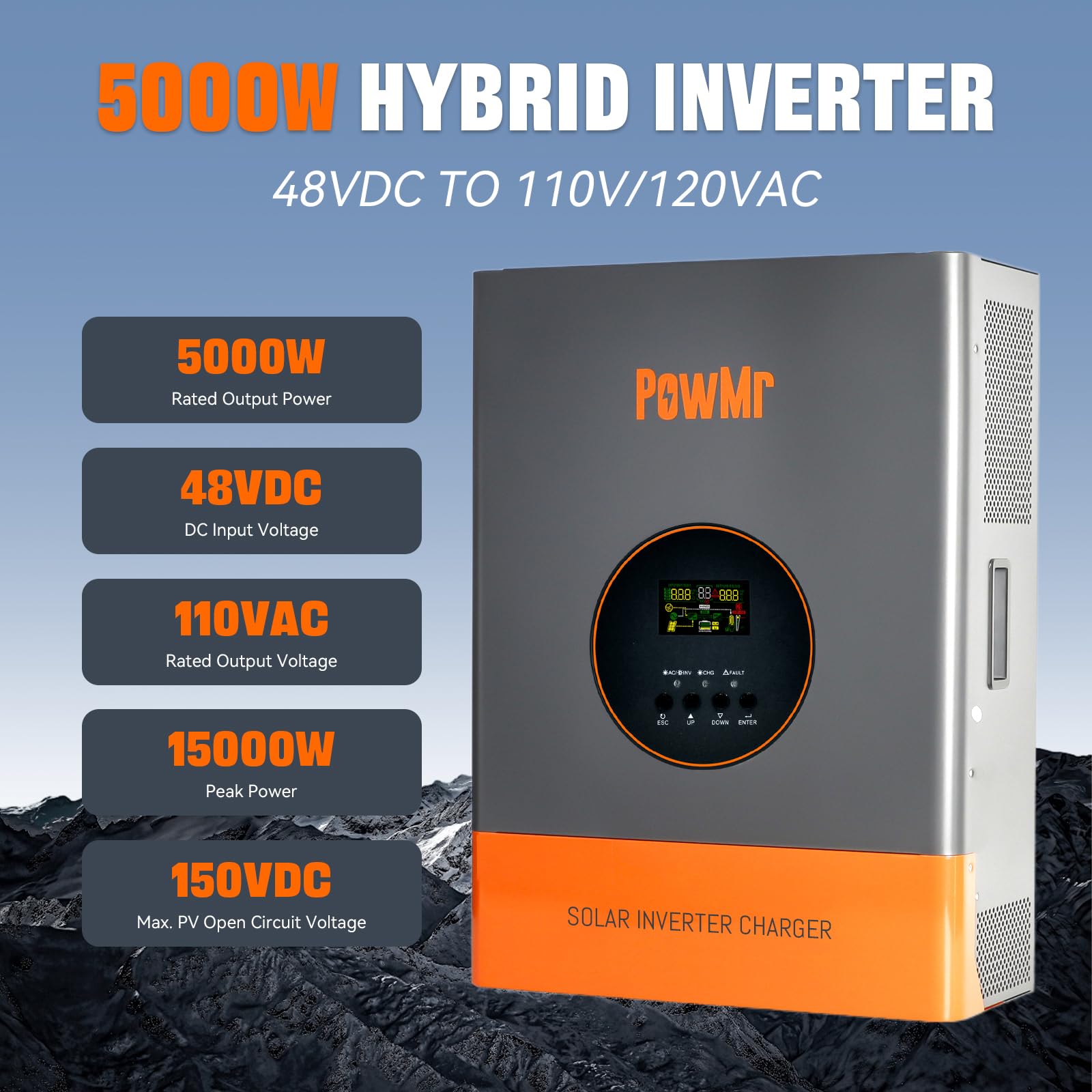 PowMr 5000W Hybrid Inverter key specifications