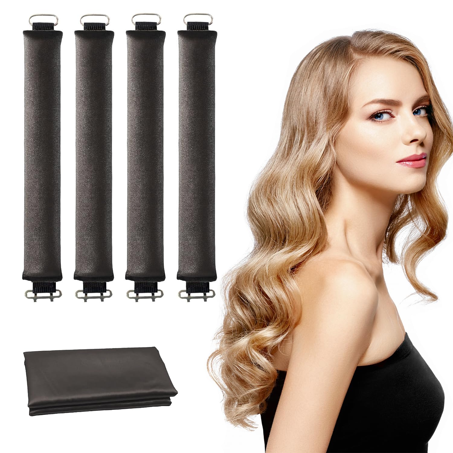 Heatless Hair Curlers - Satin Foam Rollers for Long Hair